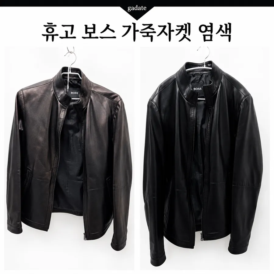 휴고보스 가죽자켓 붉은 변색, 브론즈 현상 원인과 가죽 염색