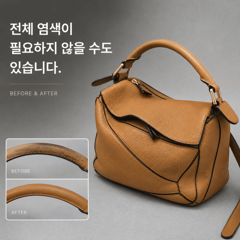 부분염색으로 명품가방 자연스럽게 복원하는 방법